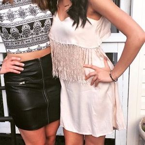 Spaghetti strap fringe dress